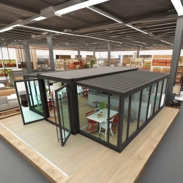 Fast Food Shop or Modern Office Expandable 20ft Container House with Customized