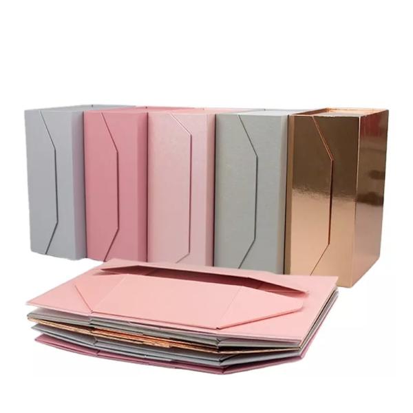 Quality Custom Logo Wedding Dress Rigid Magnetic Folding Cardboard Packaging Paper Gift Box With Ribbon Closure wholesale