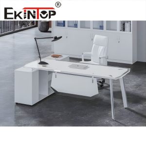 China Modern Office Tempered Glass Table Large Rectangle Glass Desk SGS on sale