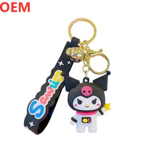 Custom 3d PVC Plastic Cartoon Keychain OEM Design Cute Mini Plastic Keychain