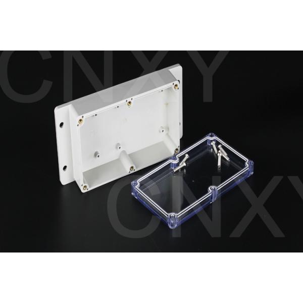Dustproof Flanged Plastic Box , Clear Waterproof Enclosure 158*90*46 Mm