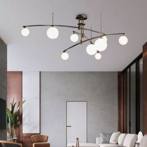 Postmodern glass chandelier Nordic led ceiling chandelier creative magic bean