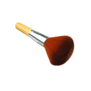 Tulip Shaped Nylon Hair Metal Ferrule Flat Top Buffer Brush With Three Color