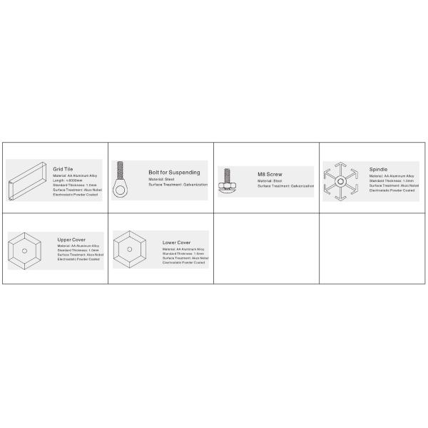 Special Design Triangle Aluminium Profile Suspended Ceiling Decorative False Metal Grid Ceiling System