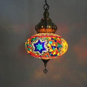 Turkish Lamp Colorful Glass Pendent Light E14 Warm White Bedroom Bar Corridor