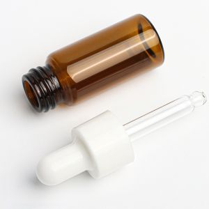 Engraving Cosmetic Dropper Bottle 1oz Capacity Amber Clear Round