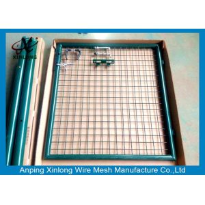 Customized Dark Green Welded Mesh Fence Gate For Private Yard and Garden