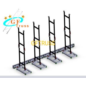 6061 Aluminum LED Screen Truss Wall Ground Support Black
