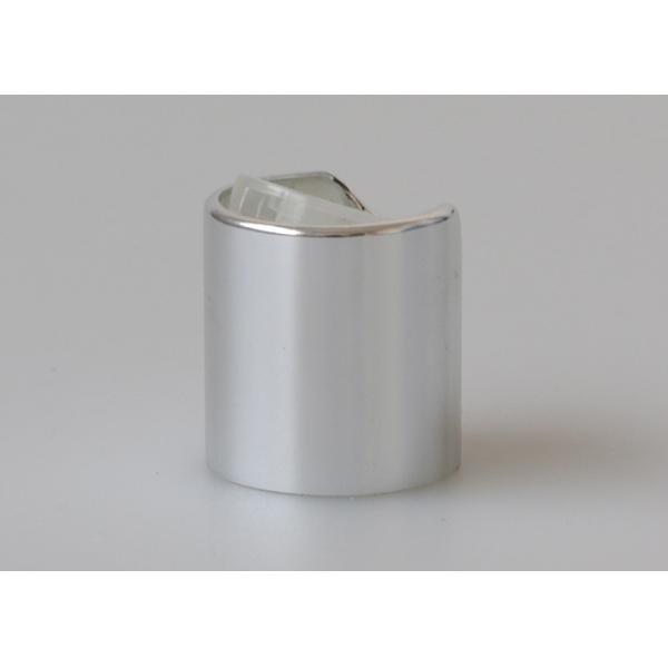 Quality Shiny Silver Disc Top Cap ,  Shampoo Cosmetic Cap Matte Surface wholesale