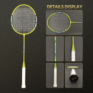 Offensive Type Heavy Tip Hard Rod Badminton Racket Set 1 Pair Aluminum Rackets