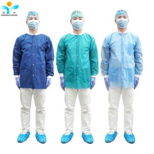 Breathable Work Wear Disposable Lab Coat With Pocket For Hospital
