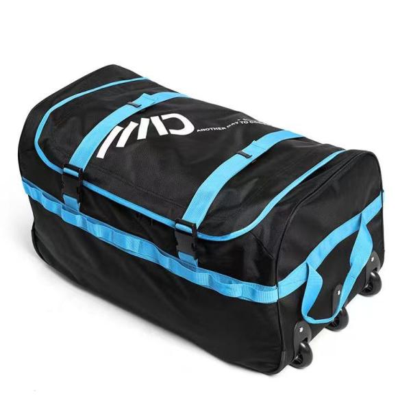 3 Wheels Wide Foldable Rolling Duffel Bag Big Volume Easy Carrying