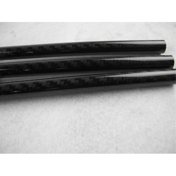 Round Twill Glossy Carbon Fiber Tube / Piping use in Telescopic Pole