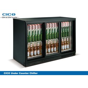 Cheap Bottle Beer Cooler Undercounter Fridge Sliding Door Embossed Aluminium Inner for sale
