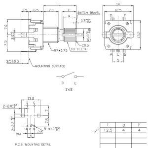 12mm Metal Shaft Rotary Encoder With Screw Thread Speaker Audio
