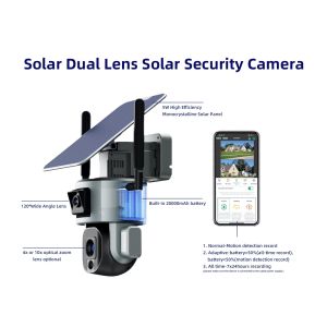 10X Optical Zoom Solar PTZ Camera Human Motion Tracking 20000mAh Battery 40M IR