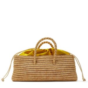 Soft Oversized Beach Basket Straw Tote Bag With Rounded Handles