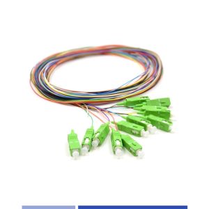 Cheap Singlemode OS2 SC APC Pigtails 12 Fibers LSZH 3m For FTTH Solutions for sale