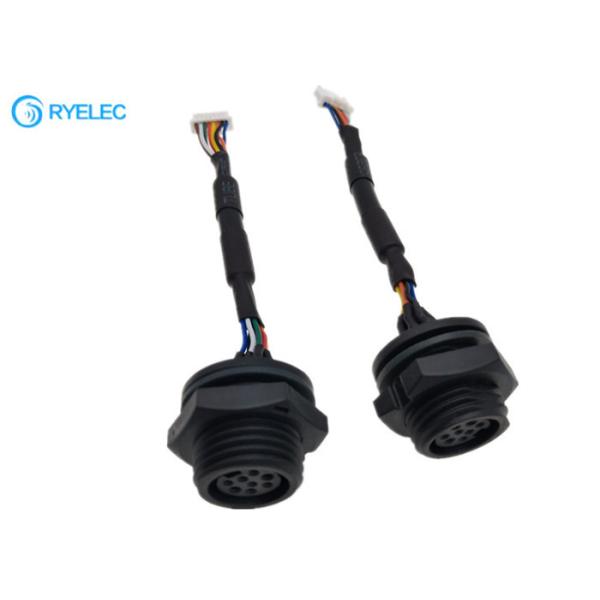 Panel Mount M16 Waterproof Female With NSH Series 1.0mm JST 8P NSHR-08V-S 28AWG