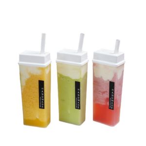 China Fancy Milk Tea Bottles Leak Proof Multi Capacity Screw On Lid on sale