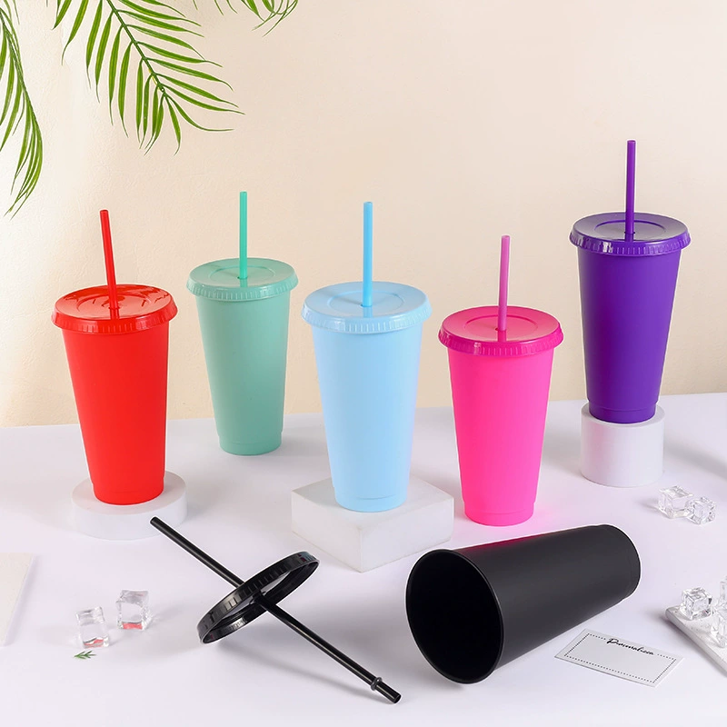 China New Export Straw Cups Large-capacity Frosted Texture Drinking Cups Tea Bar And Catering Supply Portable Cups Factory Wholesale on sale