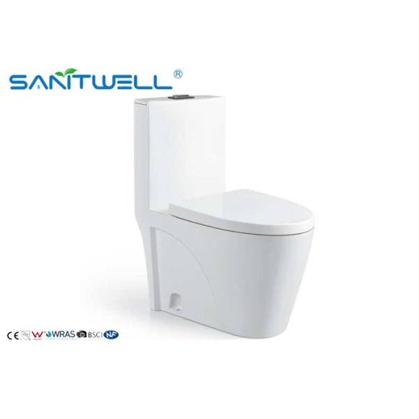 Quality Modern washdown toilet Round high P trap 180mm ,  white one piece ceramic toilet wholesale