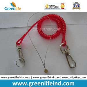 Red Hot Selling PU Spring String Coil Lanyard Tether