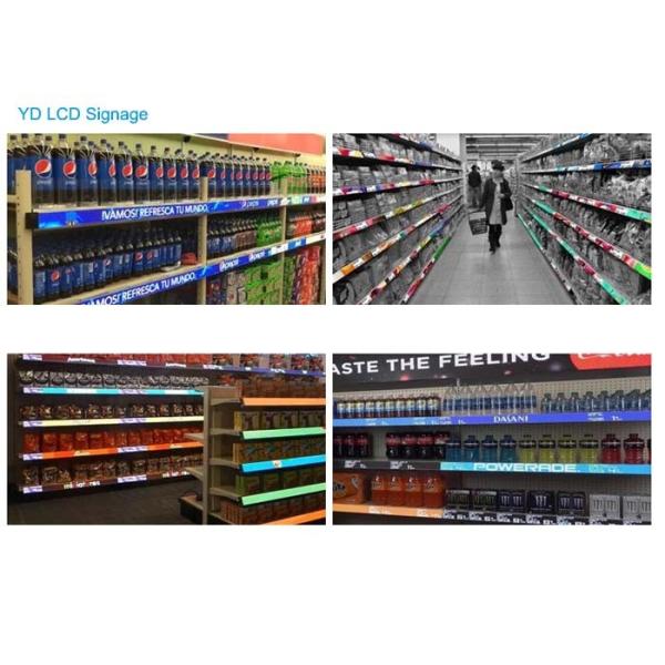 LCD Shelf Edge Digital Signage LG Customized Size With Auto Loop Playing