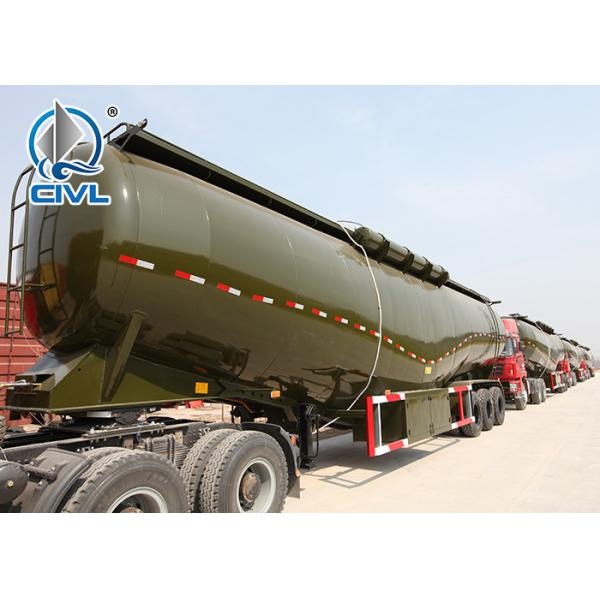 Quality CIMC 3 Axles 60M3 2 Apartment Carbon Steel Semi Trailer Powder Material Tank Truck Trailer With Weichai Engine wholesale