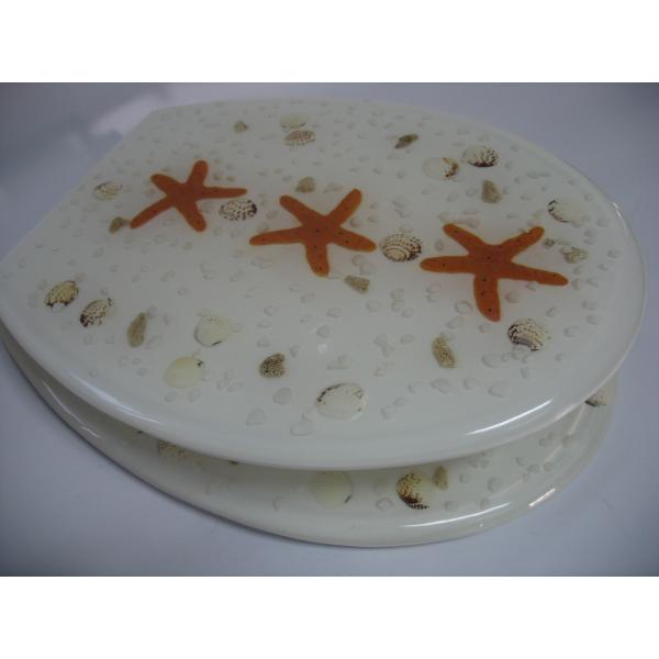 Quality sea star shell toilet seat, poly resin decorate sanitary ware wholesale