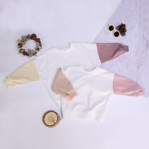 Cheap Kid'S Oversized Patchwork Pullover Sweat Shirt With French Terry Fabric For Winter for sale