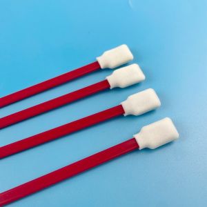 Cheap Red Stem Rectangle Sponge Tip Foam Cleaning Swabs Cleanroom 128mm for sale