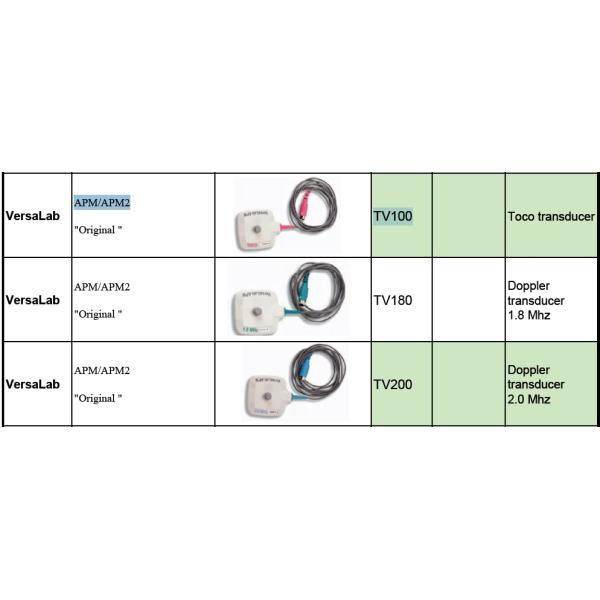 Fetal Toco Medical Ultrasonic Transducer Versalab APM/APM2 Tv100 Original Type