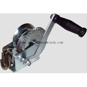 China 600lbs Small Manual Winch / Wire Rope Reversible Manual Drum Winch For Greenhouse on sale