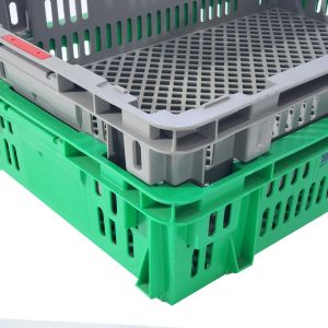 Mesh Nestable Crate Plastic Turnover Boxes Stackable Storage Fruits Crate