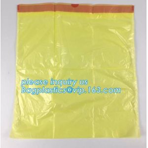 Cheap Extra large capacity biohazard drawtape trash bag interleaf coreless roll plastic garbage bag for hospital use, DRAWSTAP for sale