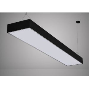 Linear LED Flat Panel Light 48W 60W Black Housing Color Pendant Installation