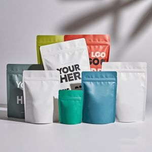 Custom Printed Stand Up Zipper Pouches for Food Packaging MOQ 1000pcs