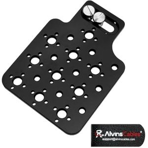 Alvin’s Cables Multifunctional Cheese Plate with 3/8 1/4 Threads, Side Mounting Plate for ARRI RED Camera with 3/8’’ Screws-A0124
