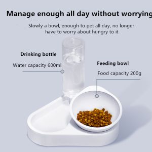 Self Feeding Raised Dog Bowls For Small Dogs Adjustable Non Spill