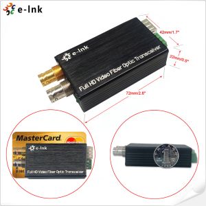 Mini HD-SDI Fiber Converter with Tally & Loop Out, SMF, LC, 20KM for Broadcastin