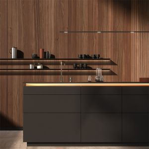 Waterproof Modern Luxury Lacquer Kitchen Cabinet with Flat Edge Countertop