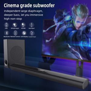 100W Wireless Bluetooth Soundbar With Subwoofer Cinema Grade ABS Material