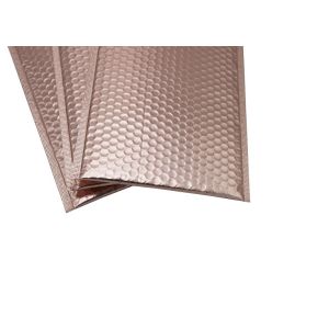 Cheap Rose Gold Metallic Bubble Wrap Lined Envelopes Hot Stamping for sale