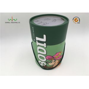 Cheap Luxury custom designed recyclable rigid cardboard round cylinder with handle for wine bottles for sale