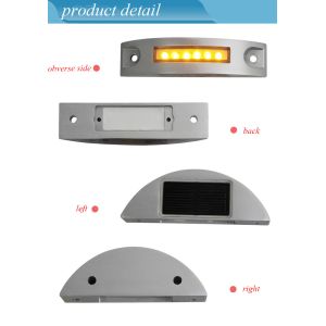 6 Pcs Solar Powered LED Light Solar Road Studs Aluminum Longevity Solid Sealant