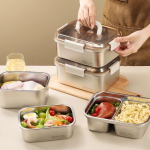 Rectangular Stainless Steel Food Storage Containers for Food Fruit Fresh Keeping