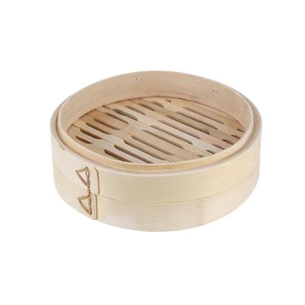 Quality 6 Inch Basket Dim Sum Bamboo Steamers With Lid 2 Tiers wholesale