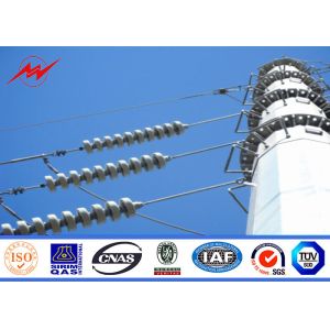 China Tapered Galvanized Steel Utility Pole AWS D1.1 Welding Standard 21m 1280kg Load Weight on sale