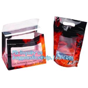 Custom Printed Zip lockk Handle Bags, Stand Up Pouch with Clear Window,